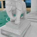 咸阳 白麻花岗岩动物异形石雕-大象