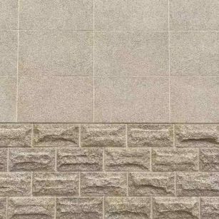 咸阳 黄金麻自然面蘑菇石配荔枝面干挂