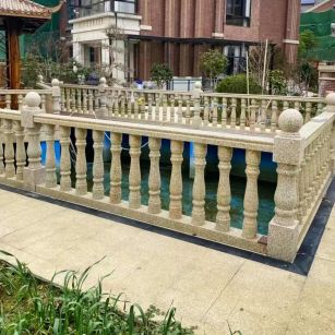 咸阳黄金麻花岗岩石材栏杆，扶手，将军柱，花瓶柱