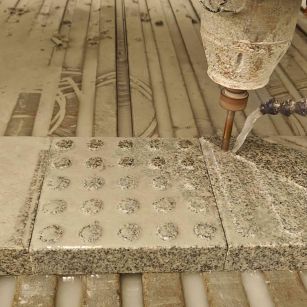 咸阳 芝麻白花岗岩石材盲人石、盲道石、盲点石