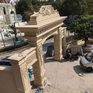 咸阳 黄金麻荔枝面花岗岩别墅门楼