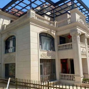 咸阳 黄金麻花岗岩荔枝面别墅外墙干挂