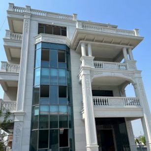 咸阳 白麻花岗岩别墅外墙干挂效果展示