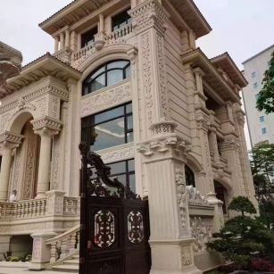 咸阳 黄金麻花岗岩别墅外墙干挂效果展示