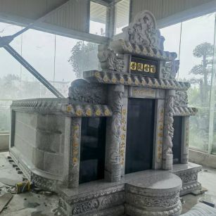 咸阳 芝麻白墓碑效果展示图