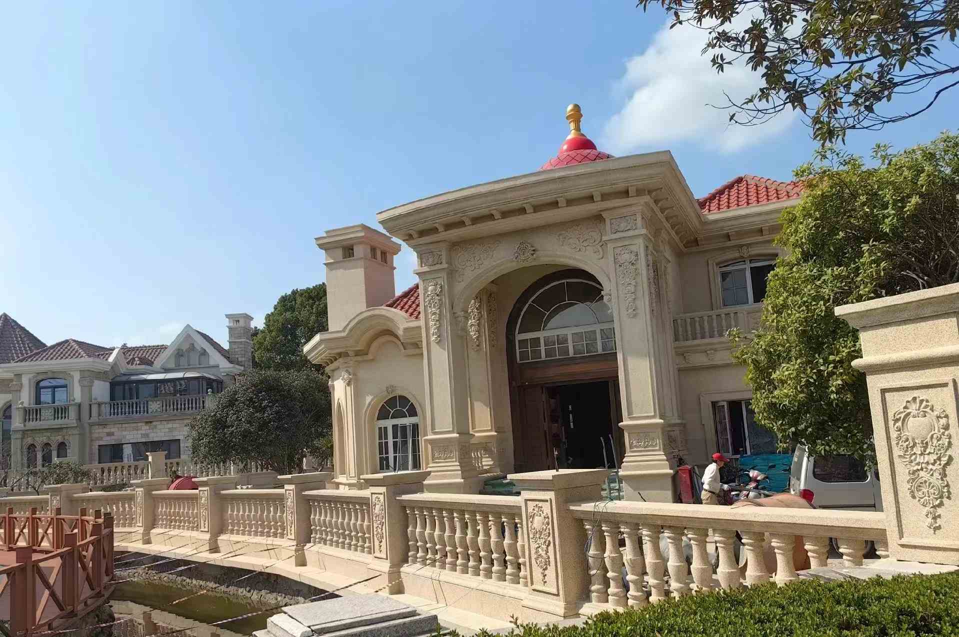 咸阳 黄金麻花岗岩欧式别墅