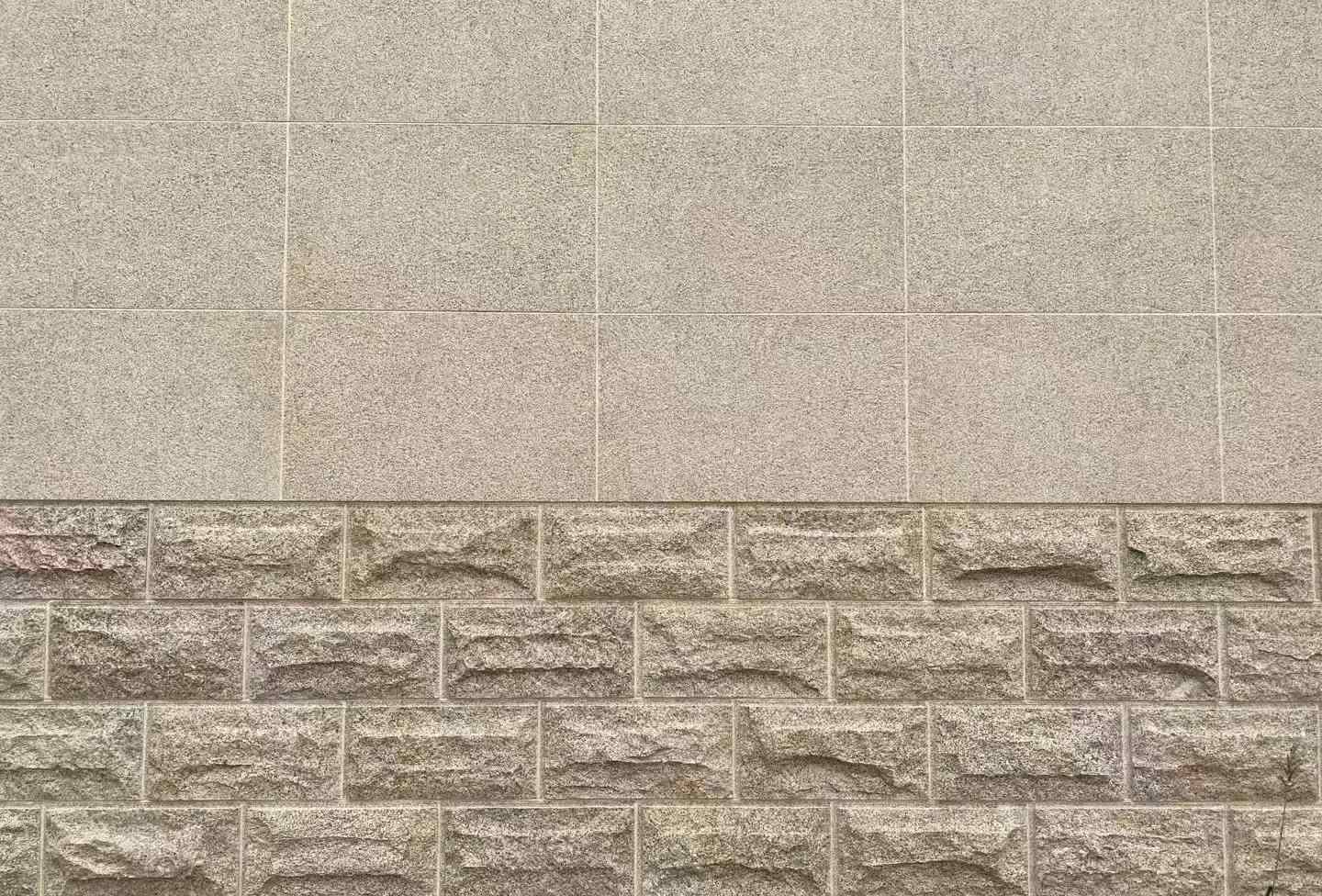 咸阳 黄金麻自然面蘑菇石配荔枝面干挂