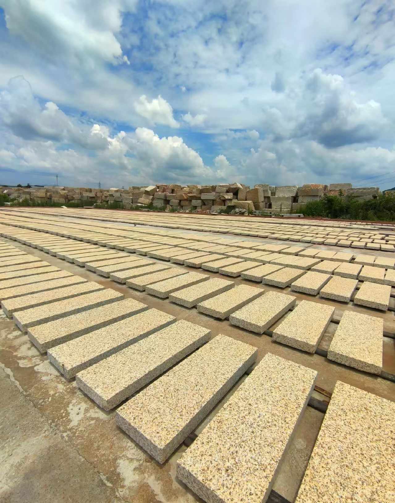 咸阳 黄金麻荔枝面花岗岩石材地铺石防护中