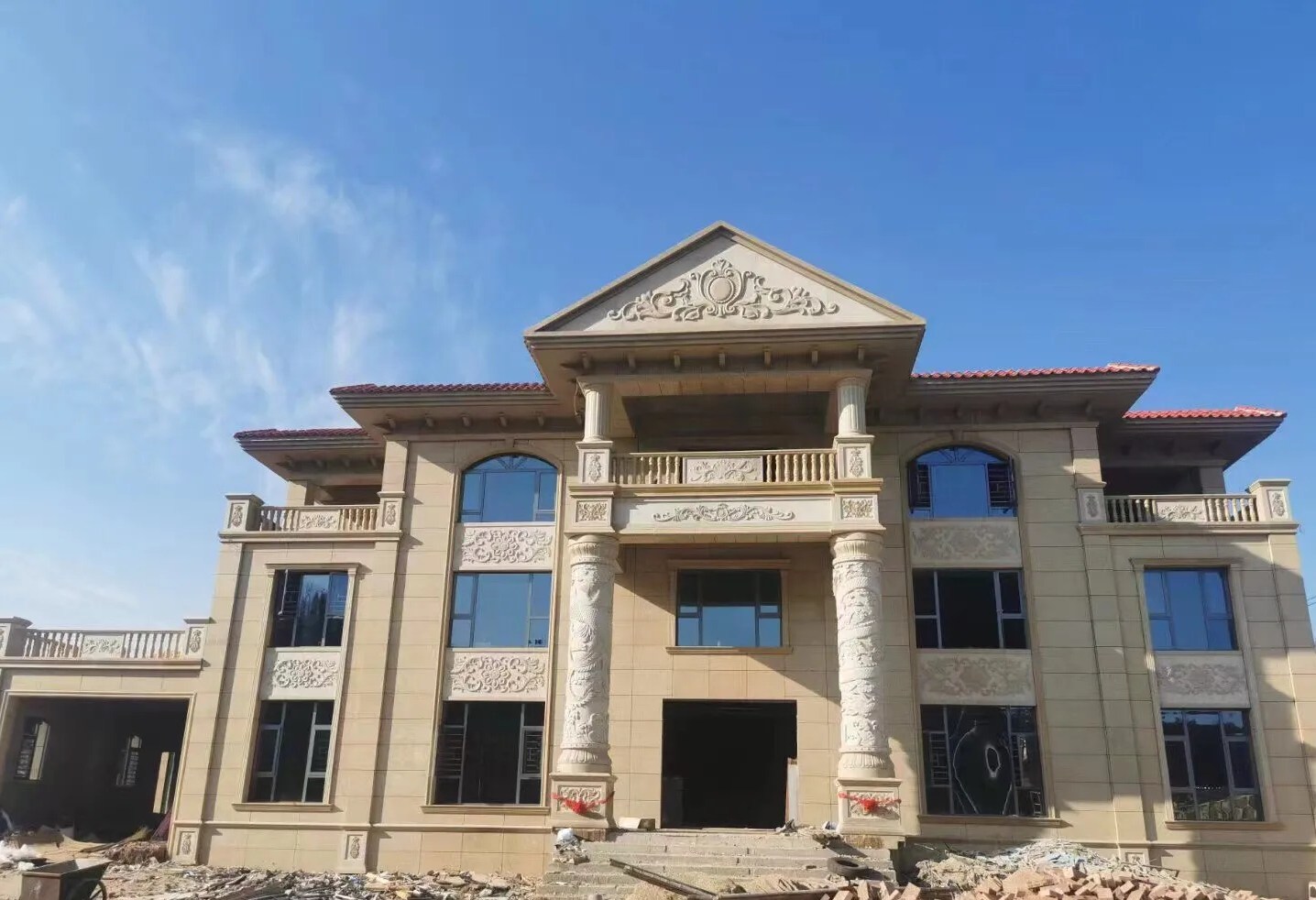 咸阳 黄金麻花岗岩别墅外墙干挂